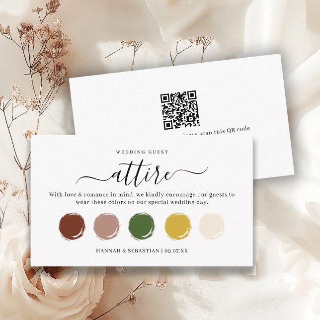 Tarjeta De Recepción Paleta de atuendo elegante de bodas Código QR (Subido por el creador)