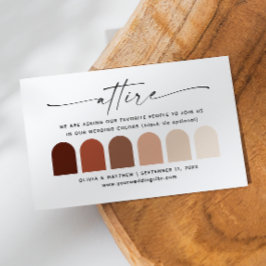 Tarjeta De Recepción Paleta de código de vestimenta de otoño en terraco