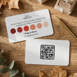 Tarjeta De Recepción Paleta de código de vestimenta para boda de otoño 