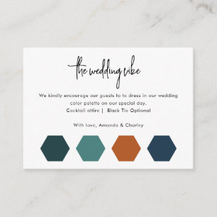 Tarjeta De Recepción Paleta de color de atuendo boda Análisis de código