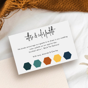 Tarjeta De Recepción Paleta de color de atuendo boda Análisis de código