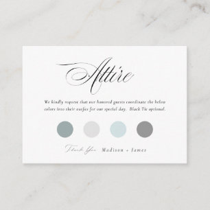 Tarjeta De Recepción Paleta de color de la ropa de vestir de Boda clási