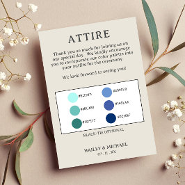 Tarjeta De Recepción Paleta de color de vestimenta Boda retro