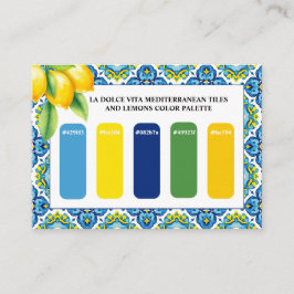 Tarjeta De Recepción Paleta de colores azul mediterráneo, boda amarillo