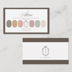 Tarjeta De Recepción Paleta de colores de atuendo de boda pastel boho