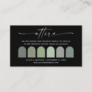 Tarjeta De Recepción Paleta de Verde Salvia para Vestimenta de Boda C