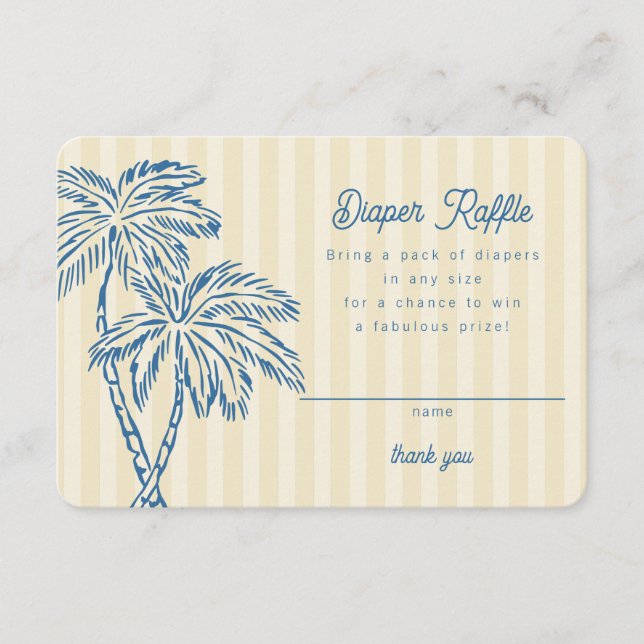 Tarjeta De Recepción Palm Amarilla Springs Pastel Diaper Raffle Insert (Anverso)