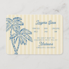 Tarjeta De Recepción Palm Amarillo Springs Pastel Beach Lingerie Insert