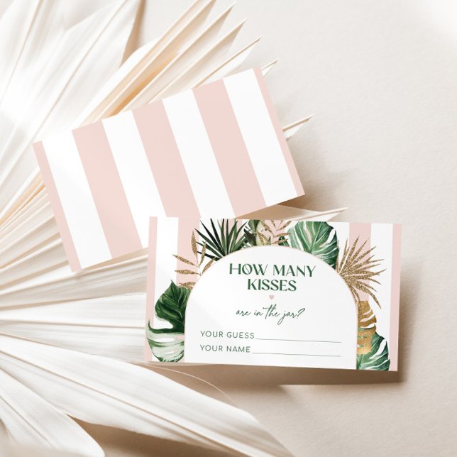 Tarjeta De Recepción Palm beach banda rosa cuántos besos juego de novia (Subido por el creador)