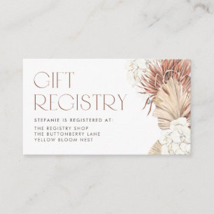 Tarjeta De Recepción Palm de orquídea blanca deja registro de Baby Show