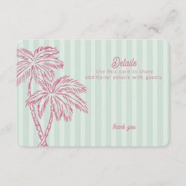 Tarjeta De Recepción Palm Springs Pastel Beach Detalles Insertar