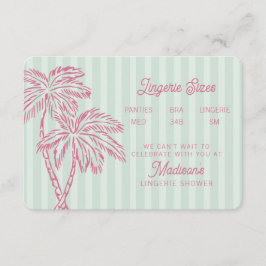 Tarjeta De Recepción Palm Springs Pastel Beach Lingerie Insert