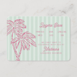 Tarjeta De Recepción Palm Springs Pastel Beach Lingerie Insert