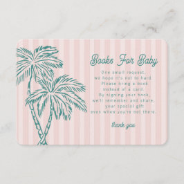Tarjeta De Recepción Palm Springs Pink Libros Pastel para Bebé Insertar