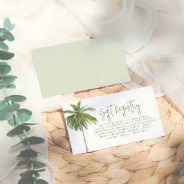 Tarjeta De Recepción Palm Tree Boho Tropical Bridal Shower