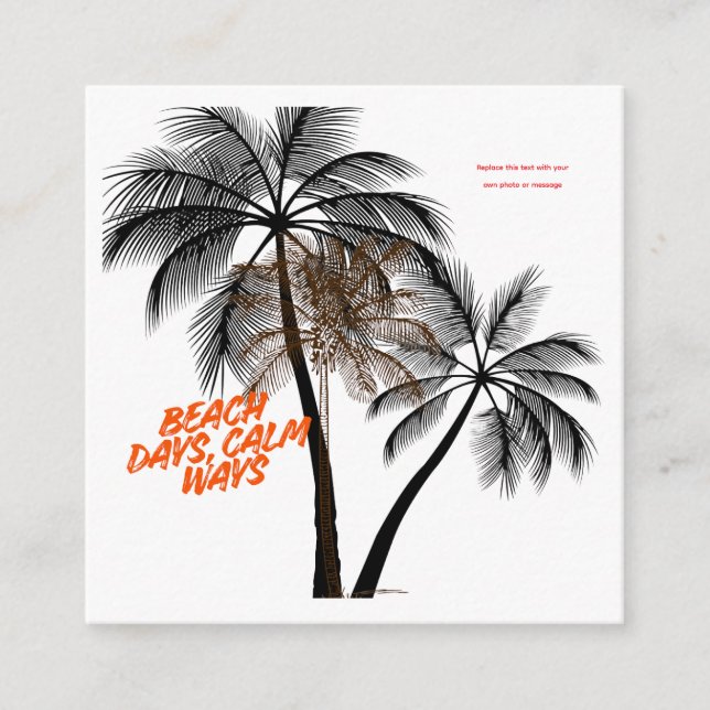 Tarjeta De Recepción Palm Tree Motivation Art – Fully Customizable (Anverso)