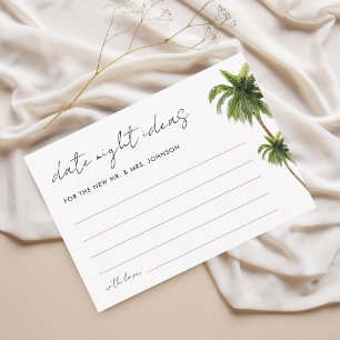 Tarjeta De Recepción Palm Tree Tropical Date Noche Ideas Bridal Shower