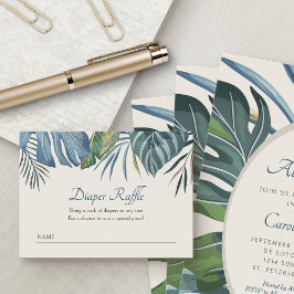 Tarjeta De Recepción Palm Tropical Elegant Diaper Raffle