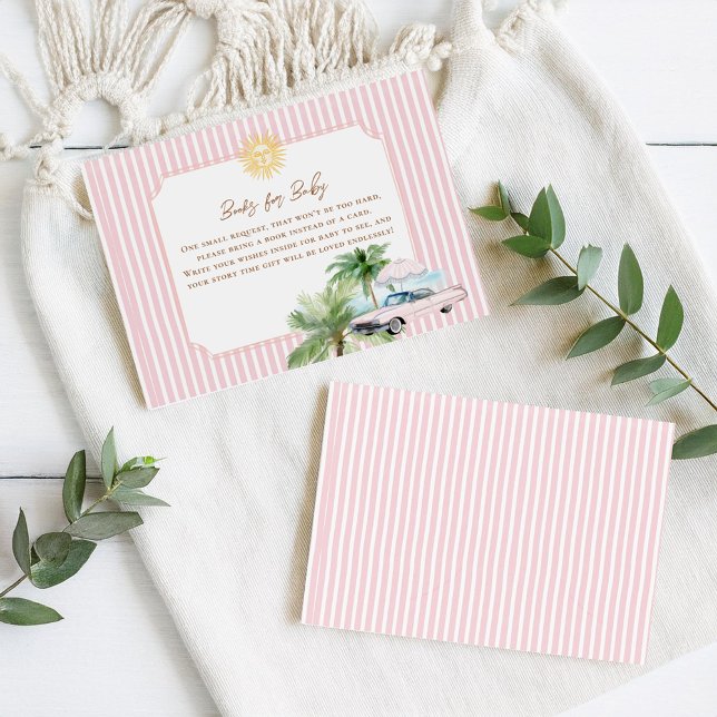 Tarjeta De Recepción Palmas retro de moda | Libros para Baby Shower (Subido por el creador)
