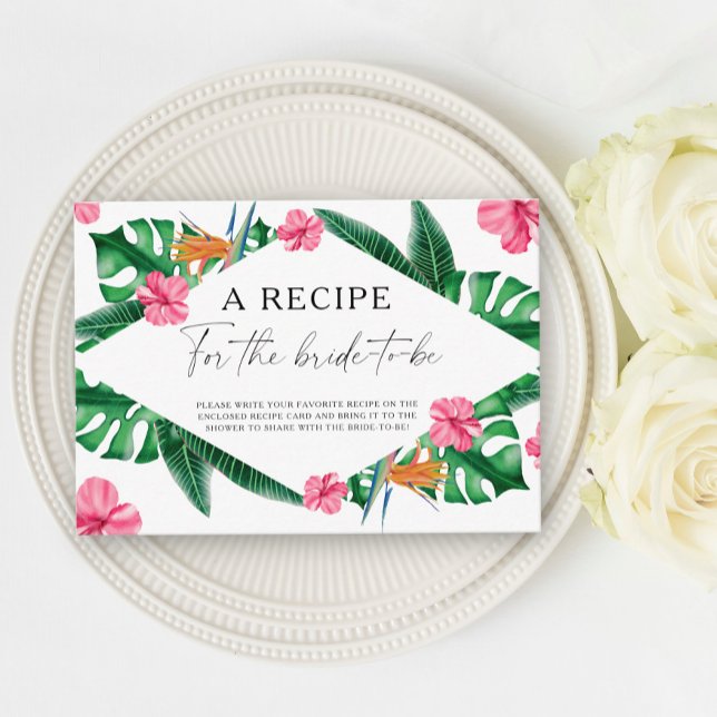 Tarjeta De Recepción Palmas tropicales - Receta para que la novia sea (Subido por el creador)