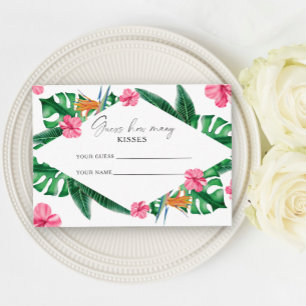 Tarjeta De Recepción Palmeras tropicales - adivina cuántos besos juego