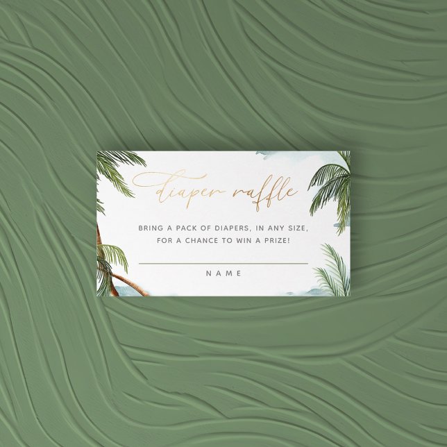Tarjeta De Recepción Palmeras Tropicales Baby Shower Diaper Raffle (Subido por el creador)