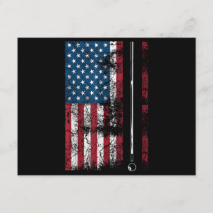 Tarjeta De Recepción Palo de billar con bandera americana divertido jue