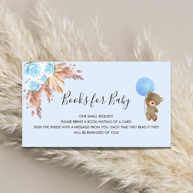 Tarjeta De Recepción Pampas azul niño de peluche solicitud de un libro  (Subido por el creador)