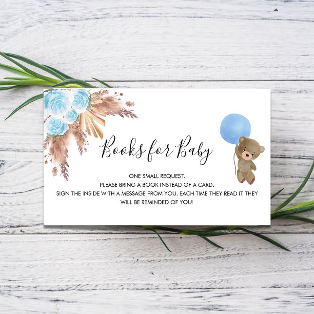 Tarjeta De Recepción Pampas azul niño de peluche solicitud de un libro  (Subido por el creador)