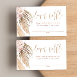 Tarjeta De Recepción Pampas césped boho baby ducha pañales rifa