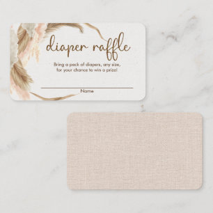 Tarjeta De Recepción Pampas césped boho baby ducha pañales rifa