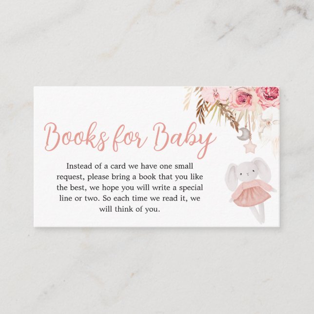 Tarjeta De Recepción Pampas Grass Baby Clooks para el bebé (Anverso)