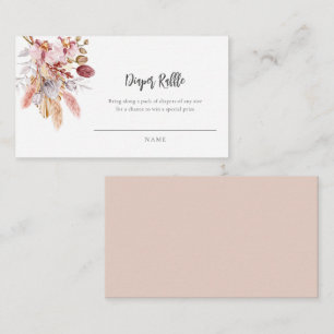 Tarjeta De Recepción Pampas Grass Baby Shower Diaper Raffle