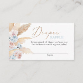 Tarjeta De Recepción Pampas Grass Blue Diaper Raffle Enclosure Card