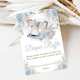 Tarjeta De Recepción Pampas Grass Blue Floral Rockefeller Diaper