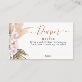 Tarjeta De Recepción Pampas Grass Diaper Raffle Card