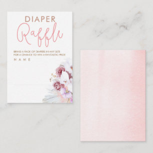 Tarjeta De Recepción Pampas Grass Diaper Raffle Ticket Card