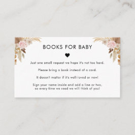Tarjeta De Recepción Pampas Grass Dried Floral Books para Baby Shower