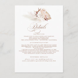 Tarjeta De Recepción Pampas Grass Elegant Soft Pastel Boda Detalles