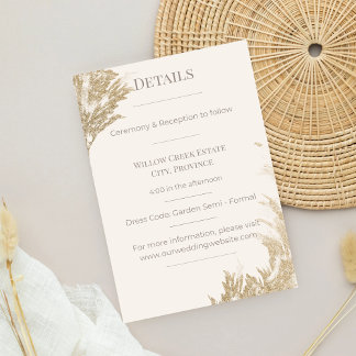 Tarjeta De Recepción Pampas Grass Enclosure Card