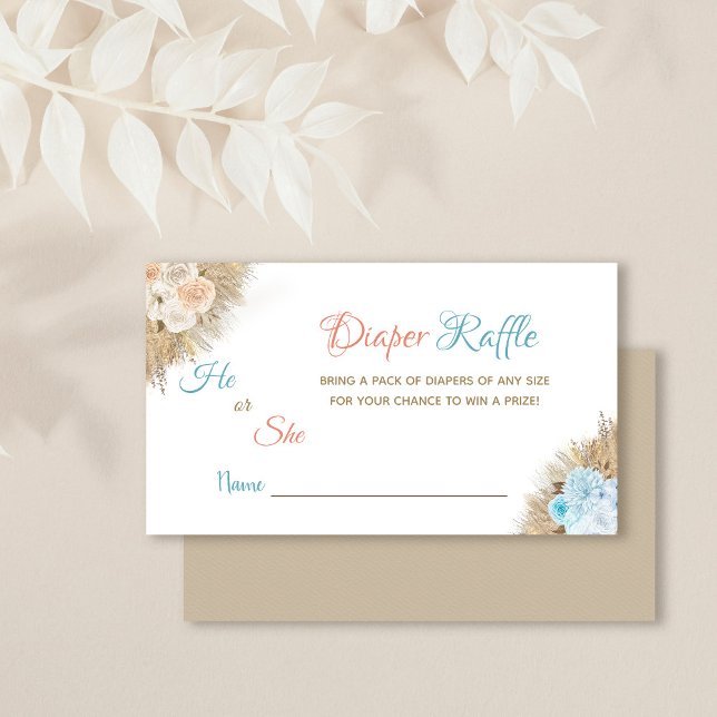 Tarjeta De Recepción Pampas Grass Género Revelar juego Diaper Raffle Ca (Subido por el creador)