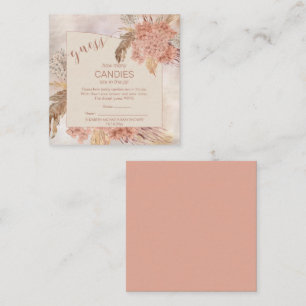 Tarjeta De Recepción Pampas Grass Hydrangea Blooms   Candidatos en el J