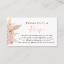 Pampas Grass Pink Bridal Shower Solicitud de tarje
