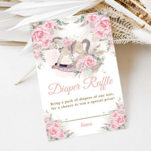 Tarjeta De Recepción Pampas Grass Pink Floral Rockefeller Diaper