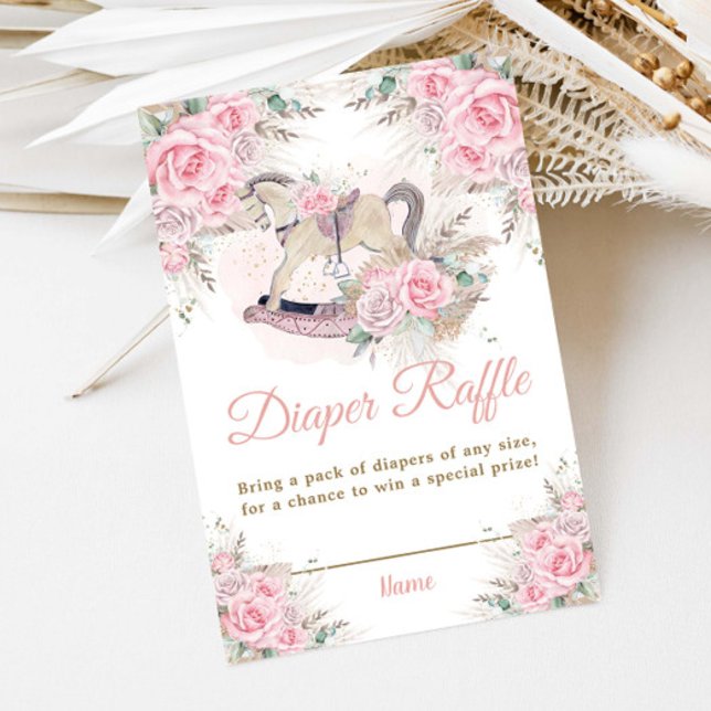 Tarjeta De Recepción Pampas Grass Pink Floral Rockefeller Diaper (Subido por el creador)