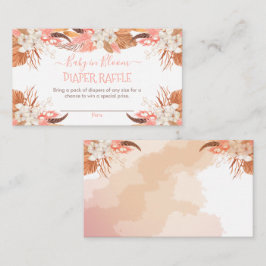 Tarjeta De Recepción Pampas Grass | Raffles de pañales de flores blanca