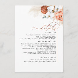 Tarjeta De Recepción Pampas Grass Terracotta Boda Detalles