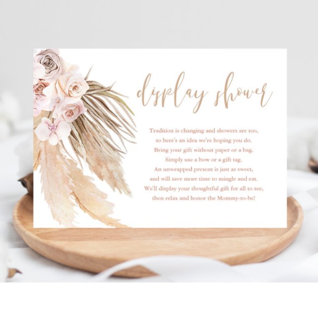 Tarjeta De Recepción Pampas hierba boho bohemian ducha inserto (Subido por el creador)