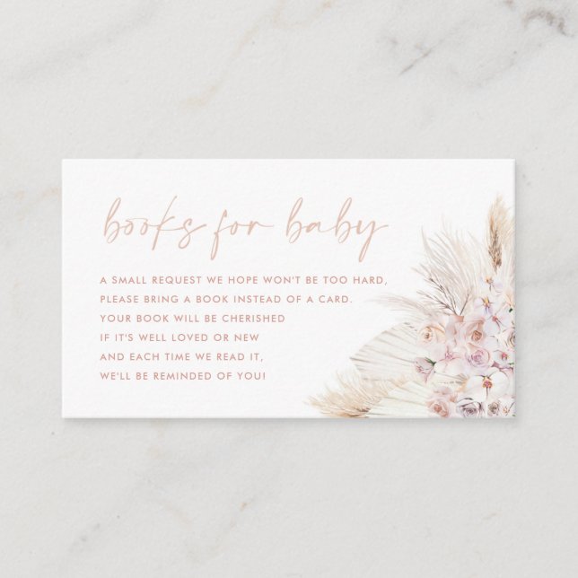 Tarjeta De Recepción Pampas Rosa Chica De Grasa Libros Para Bebés (Anverso)