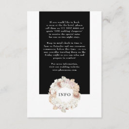 Tarjeta De Recepción Pampas Wreath Moderno Blanco Elegante Monograma Si